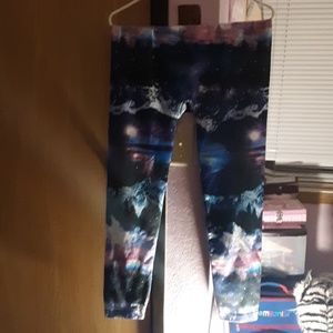 Pants with mountains and a nice sunset with it.